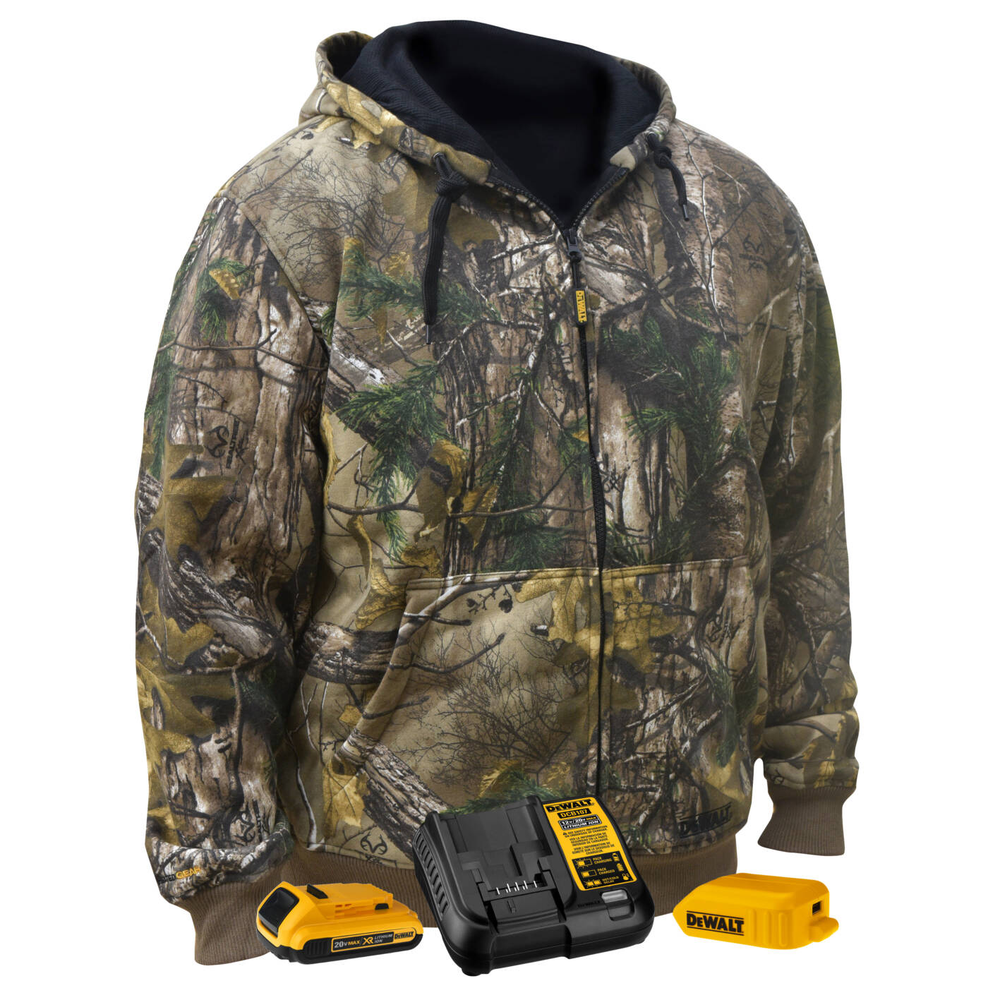 Men's Heated RealTree® XTRA Camouflage Hoodie Sweatshirt Kitted - Bullzeye