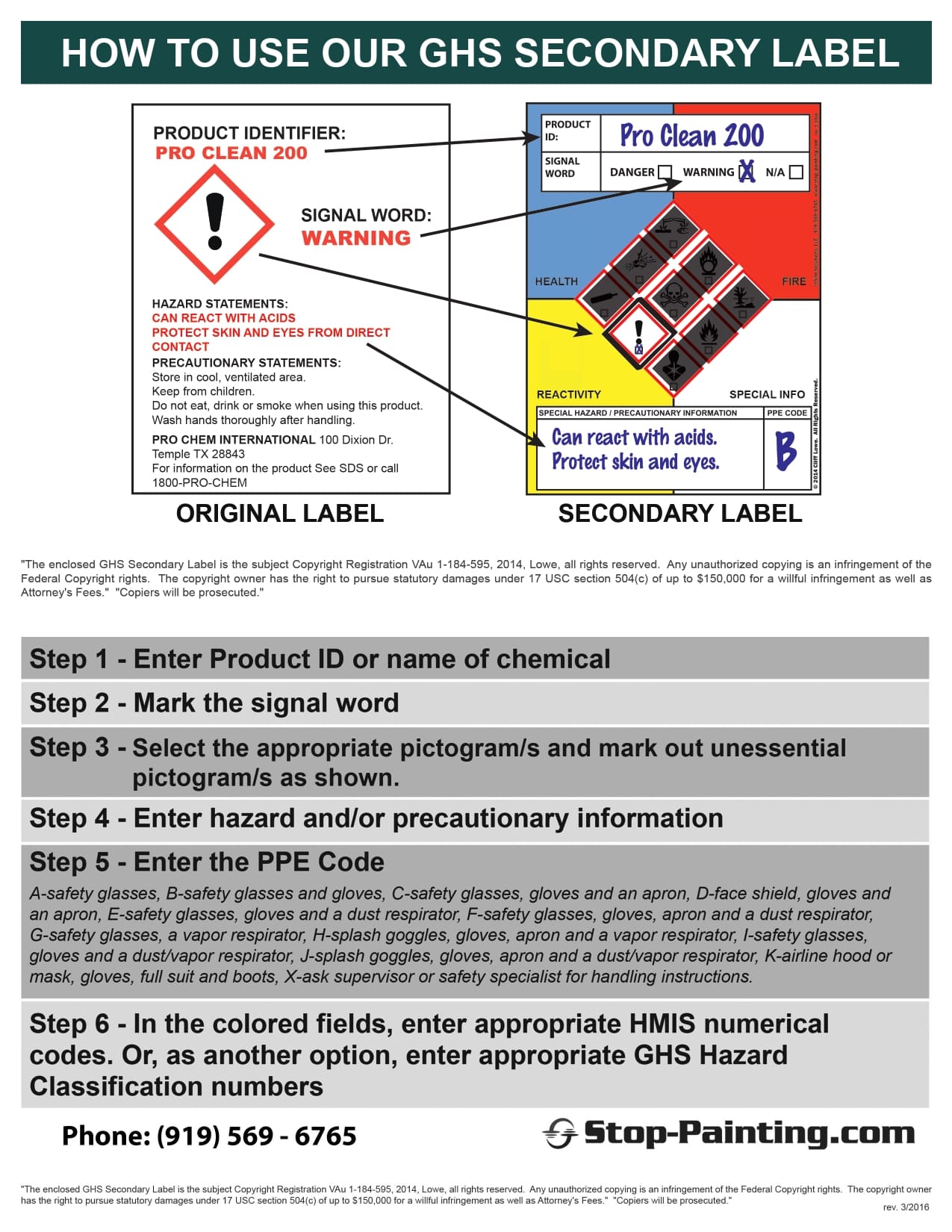 GHS Secondary Container Labels