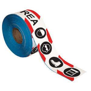 superior-mark-floor-tape-2x100'-fod-critical-area-red:whte-hazard-bkgd:black-text