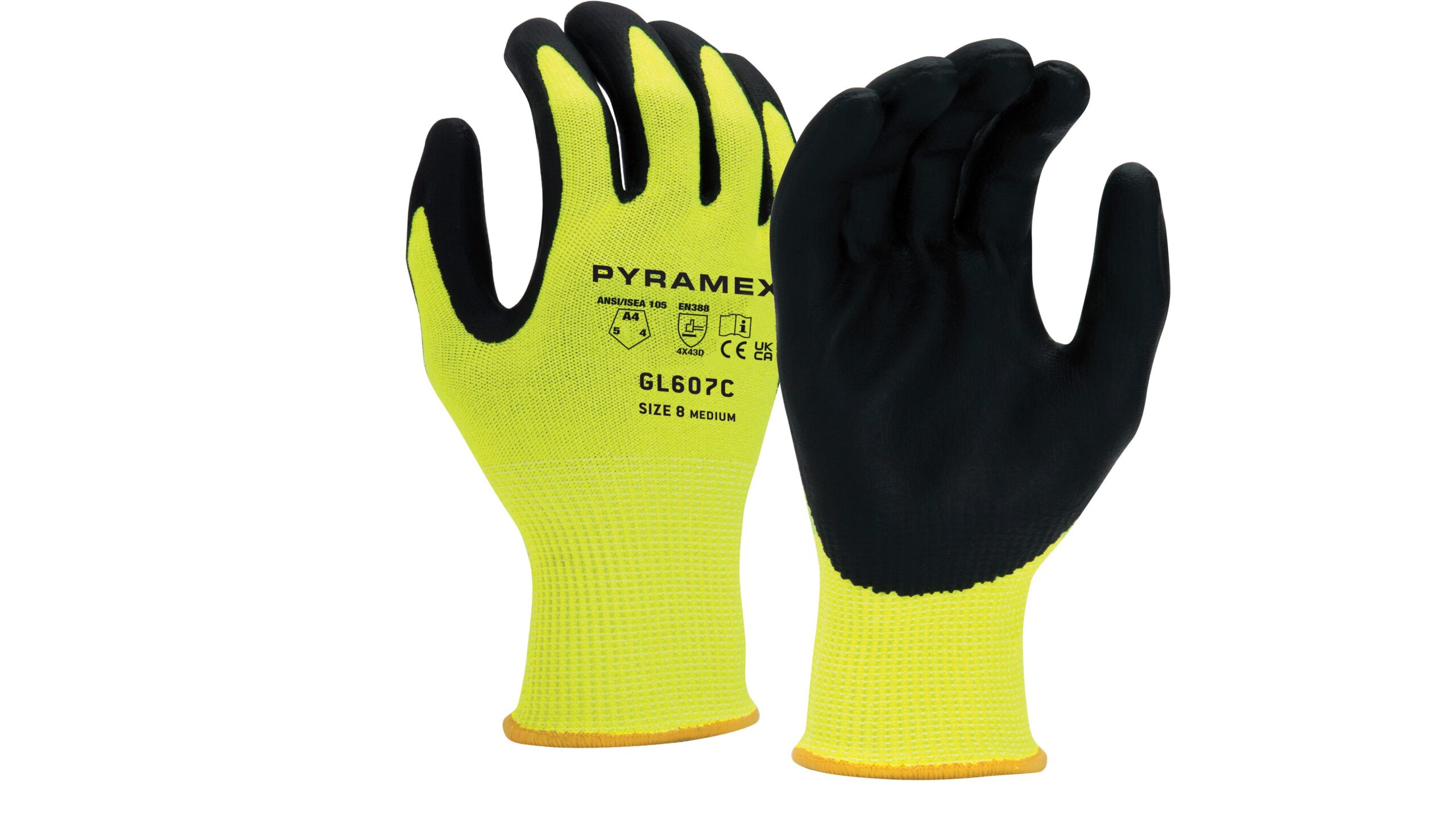 GL607C High-Visibility Micro-Foam Nitrile A4 Cut Safety Gloves
