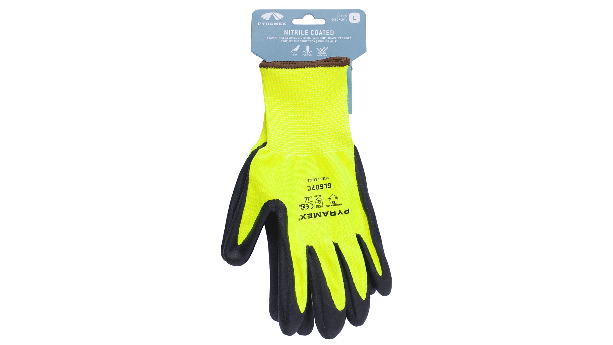 GL607C High-Visibility Micro-Foam Nitrile A4 Cut Safety Gloves - Image 2