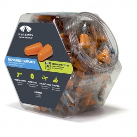 Disposable Uncorded Foam Earplugs in Retail Bin, 32 NRR - 100 Pairs