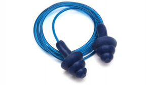 Fully Metal-Detectable Reusable Corded Triple-Flange Earplugs, 25 NRR - Box of 50 Pairs