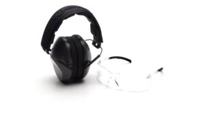 Low-Profile Earmuff and Safety Glasses Combo Kit