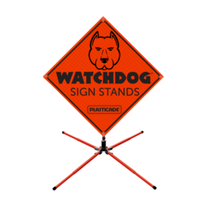 Compact Long-Leg Single-Spring Sign Stand for Roll-Up Signs