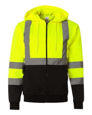 Class 3 Full-Zip High-Visibility Hooded Sweatshirt