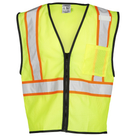 Single Pocket Contrasting Mesh Economy Class 2 Safety Vest