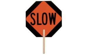 18" Non-Reflective STOP/SLOW Paddle Sign with 9" Handle